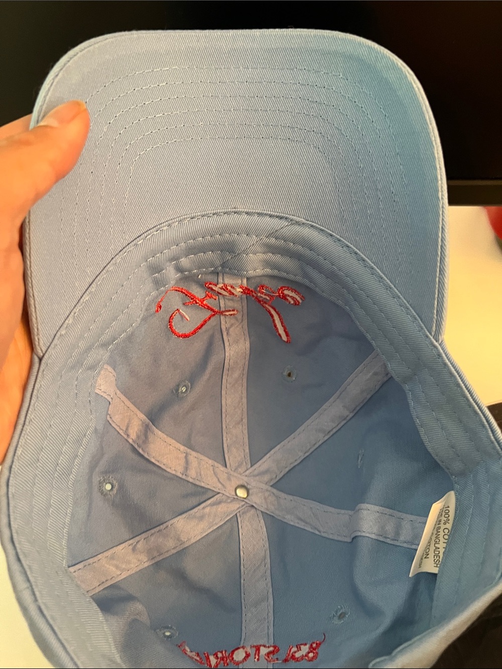 "Fake Relationship" Light Blue Baseball Cap (Romance Trope Hat) - Picture 5 of 7